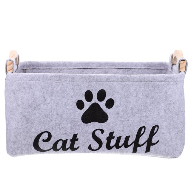Pet Toy Storage Bin Dog and Cat Accessory Felt Basket Chest Organizer Container