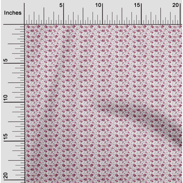 oneOone Polyester Lycra Fabric Leaves & Flower Floral Print Fabric by Yard 56 Inch Wide