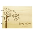 thumbnail image 1 of Engraved Trees Couple Birds Wedding Guest Book Personalized Name And Date Photo Albums, 1 of 2