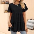 thumbnail image 1 of SMihono Hauts d'Été Décontractés pour Femmes, T-shirt Oversize à Manches Courtes et Col Rond pour Femmes 2023, 1 of 6