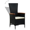 thumbnail image 3 of vidaXL 3 Piece Garden Dining Set with Cushions Black, 3 of 5