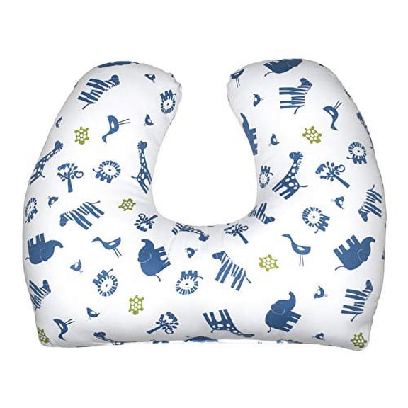 Coussin d’allaitement Jolly Jumper Baby Sitter - Navy Jungle | Coussin de soutien 100 % coton, hypoallergénique pour l’allaitement, l’assise et la détente | Fabriqué au Canada