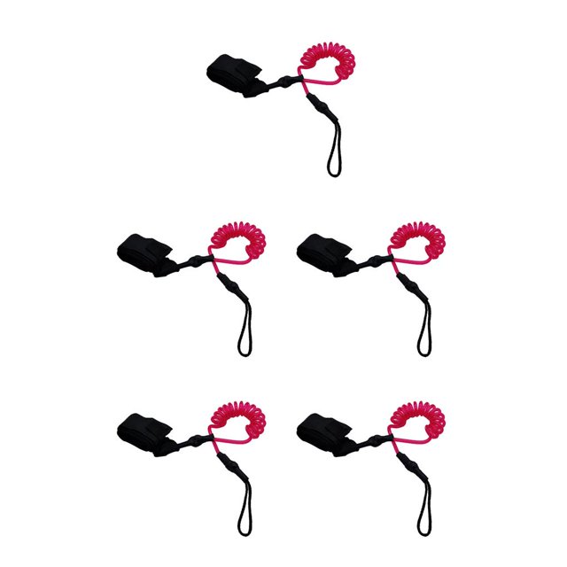 relayinert 1/2/3/5 Elastic Leash for Paddle Safety Rods and Boats Stretchable and Resilient Rose Red 45cm 5PCS