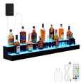 thumbnail image 4 of 60 Inch 2-Tier LED Liquor Bottle Display Shelf – Wall-Mounted Acrylic Bar Shelf, Multicolor Lighting, Wireless, RF Remote & App Control – Home/Commercial Bar Organizer, Rectangle, 2nd Floor, 4 of 7