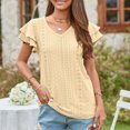 thumbnail image 3 of Birdeem Mode Femmes Été Col en V Uni Manches Courtes Aguichant Haut Blouse, 3 of 6