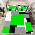 thumbnail image 2 of Erosebridal Chic Abstract Bed Sheets Set Twin Size, Green Bed Sheets Twin, Rectangle Geometry Decor 3 Pieces, 2 of 7