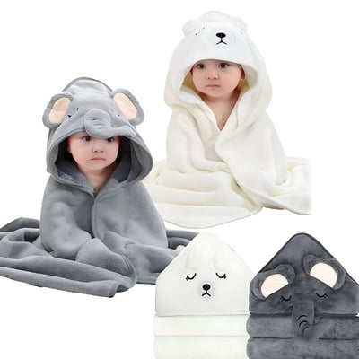 chock 2pcs Baby Hooded Towels Soft Cotton Baby Bath Towel ,31.5 x 31.5” Ultra Absorbent Towel for Newborn Toddler Infants Babie Gifts