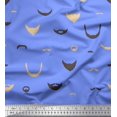 thumbnail image 1 of Soimoi Blue Cotton Duck Fabric Mustache Face Print Sewing Fabric BTY 58 Inch Wide, 1 of 3