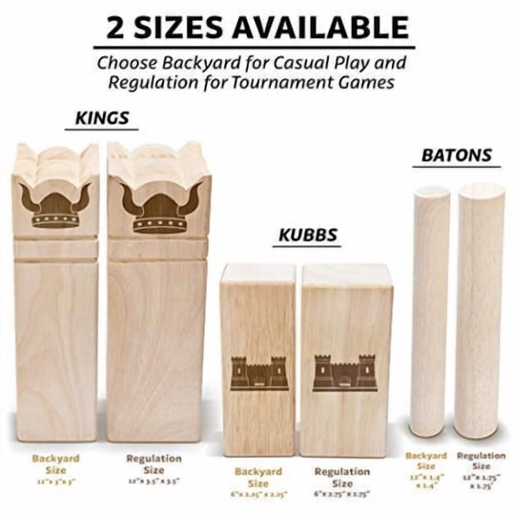 GoSports Taille Réglementaire Kubb Viking Clash Lancer Ensemble de Jeu pour Enfants et Adultes