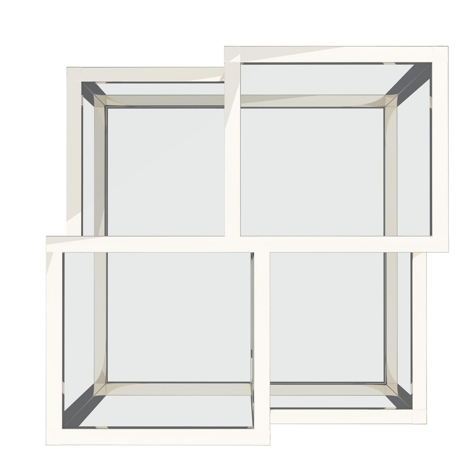 Contemporary Metal and Glass Accent Table - Silver