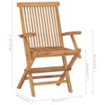 thumbnail image 4 of vidaXL Garden Chairs with Green Cushions 2 pcs Solid Teak Wood, 4 of 5