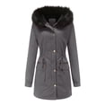 thumbnail image 1 of Yuyuzo Womens Winter Coats Hooded Long Sleeve Button Zip up Quilted Jacket with Zipper Pockets Solid Color, 1 of 6