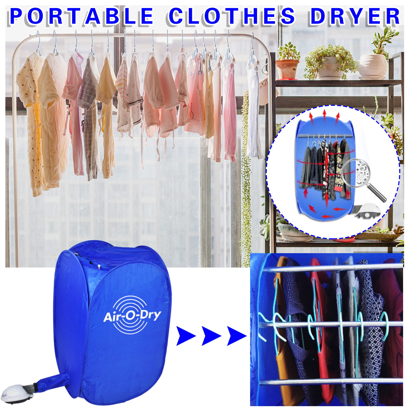 TIMIFIS Space Heater Home Essentials Portable Household Clothes Dryer, Household Air-drying Warm Air Foldable Clothes Dryer