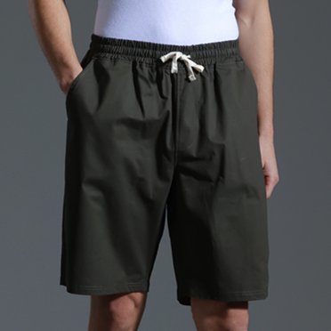 TopLLC Shorts pour Hommes, Pantalons pour Hommes Demi-Shorts Pantalons pour Hommes Unis Mode Décontractée Coton à Cordon Taille Élastique Demi-Shorts Pantalons