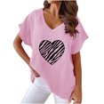 thumbnail image 2 of LSLJS Women V-neck Imprimé T- Mode Confortable Cadeaux Blouses Tops, pour Femmes for Women, 2 of 5