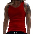 thumbnail image 2 of BADHUB Débardeurs Décontractés pour Hommes Col Rond Sans Manches T-Shirts Légers d'Été Plage Rouge TTTG, 2 of 8