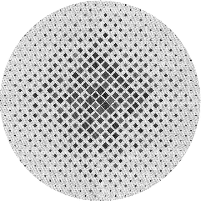 Ahgly Tapis Rond Lavable en Machine Intérieur Transitionnel Gris Platine, 6 Pieds Rond