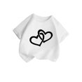 thumbnail image 3 of WEAIXIMIUNG T-Shirt Blanc Filles pour Teinture sur Nœuds Enfant Filles Mignon Graphique Col Rond Manches Courtes Tee Été Décontracté T-Shirt 110, 3 of 5