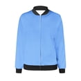 thumbnail image 4 of Womens Fashion Jacket Casual Stand Collar Zip Up Lightweight Coat Fall Color Block Jackets with Pockets Light Blue XXXXL, 4 of 5