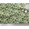 thumbnail image 3 of Soimoi Beige Voile de Coton Monstera Feuilles Tissu Imprimé 1 Yard 56 Inch Wide, 3 of 3