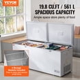 thumbnail image 2 of VEVOR Chest Freezer, 19.8 Cu.ft / 561 L Large Deep Freezer with Split Top Double Locking Lids, 2 of 9