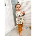 thumbnail image 3 of 3PCS Baby Girl Clothes Ruffle Floral Shirt Tops Pants Headband Outfit Sets (Yellow 6-9 Months), 3 of 5