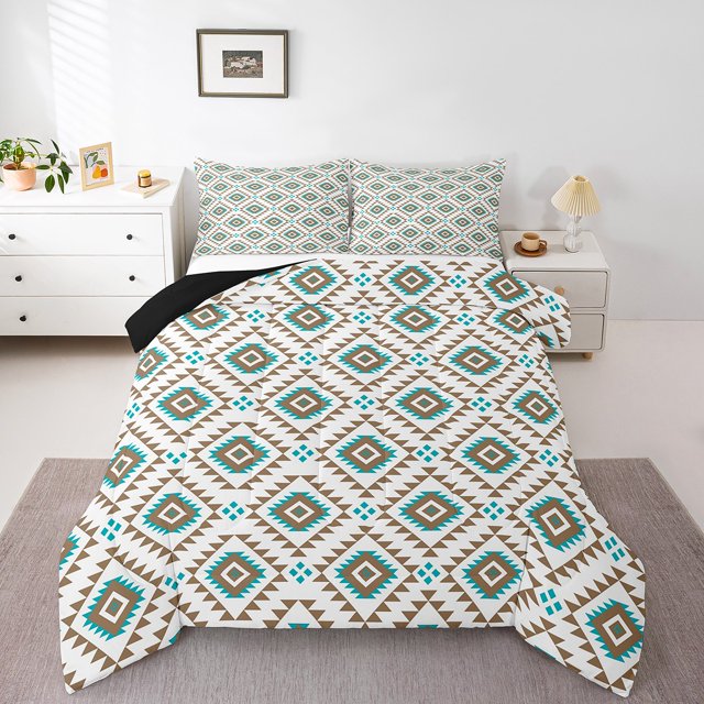 Erosebridal Western Boho Aztec Comforter Sets Twin Size, Retro Tribal Comforters & Duvets, Hippie Bedroom Decor, Reversible