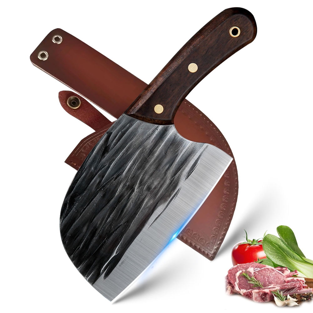 Myvit Chef Knife 6 inch Butcher Knives Heavy Duty Meat Cleaver with Sheath High Carbon Steel Serbian Chef Knife