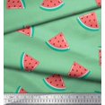 thumbnail image 2 of Soimoi Green polyester Crepe Fabric Watermelon Fruits Print Fabric by the Yard 52 Inch Wide, 2 of 3