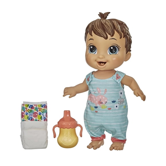 Baby Alive Baby Gotta Bounce Doll, Bunny Outfit, Bounces with 25+ SFX and Giggles, Drinks and Wets, Brown Hair Toy for Kids Ages 3 and Up