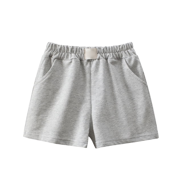 BOBOGOJP Girls' Solid Pull on Shorts (Gray,12-18 Months)
