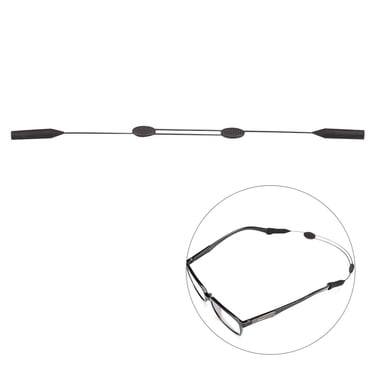 LEEYNEER 1Set Black Silicone Eyeglass Straps for Men and Women for Hiking