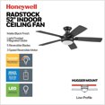 thumbnail image 3 of Honeywell Radstock 52" Ceiling Fan w/ Remote, & Reversible Blades, Matte Black, 3 of 7