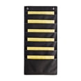 thumbnail image 2 of BUTASY Hanging Wall File Organizer, 6 Pocket Over the Door File Folders with 2 Hooks, Fabric Storage Pocket for Papers, Charts, Mails, Magazine, Office Supplies(Black), 2 of 6