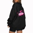 thumbnail image 2 of Mode Décontractée à Manches Longues Imprimé Floral Fermeture Éclair Épaule Extérieure Surdimensionnée Sweat-Shirts Noir S, 2 of 6