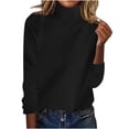 thumbnail image 1 of Chbgutlmr Chandails pour Femmes Raglan à Manches Longues Col Montant Ample Décontracté Chandail à Enfiler Automne Hiver Col Roulé Hauts Chandail, 1 of 6