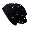 thumbnail image 2 of Women Beading Pearl Inlay Hat Ruffle Cancer Chemo Beanie Scarf Turban Wrap Cap, 2 of 9