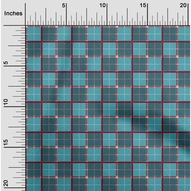 oneOone Tissu en Georgette Viscose, Tissu à Imprimé Tartan à Carreaux, BTY, 42 Pouces de Large