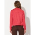thumbnail image 4 of INSPIRE CHIC Women's Turn-Down Collar Flap Pockets Snap Button Faux Suede Jacket Small Red, 4 of 5