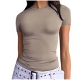 thumbnail image 1 of Timegard Womens Tops Crewneck Slim Fitting Comfy Solid Color Basic Tee Summer Casual Going out Top, 1 of 7