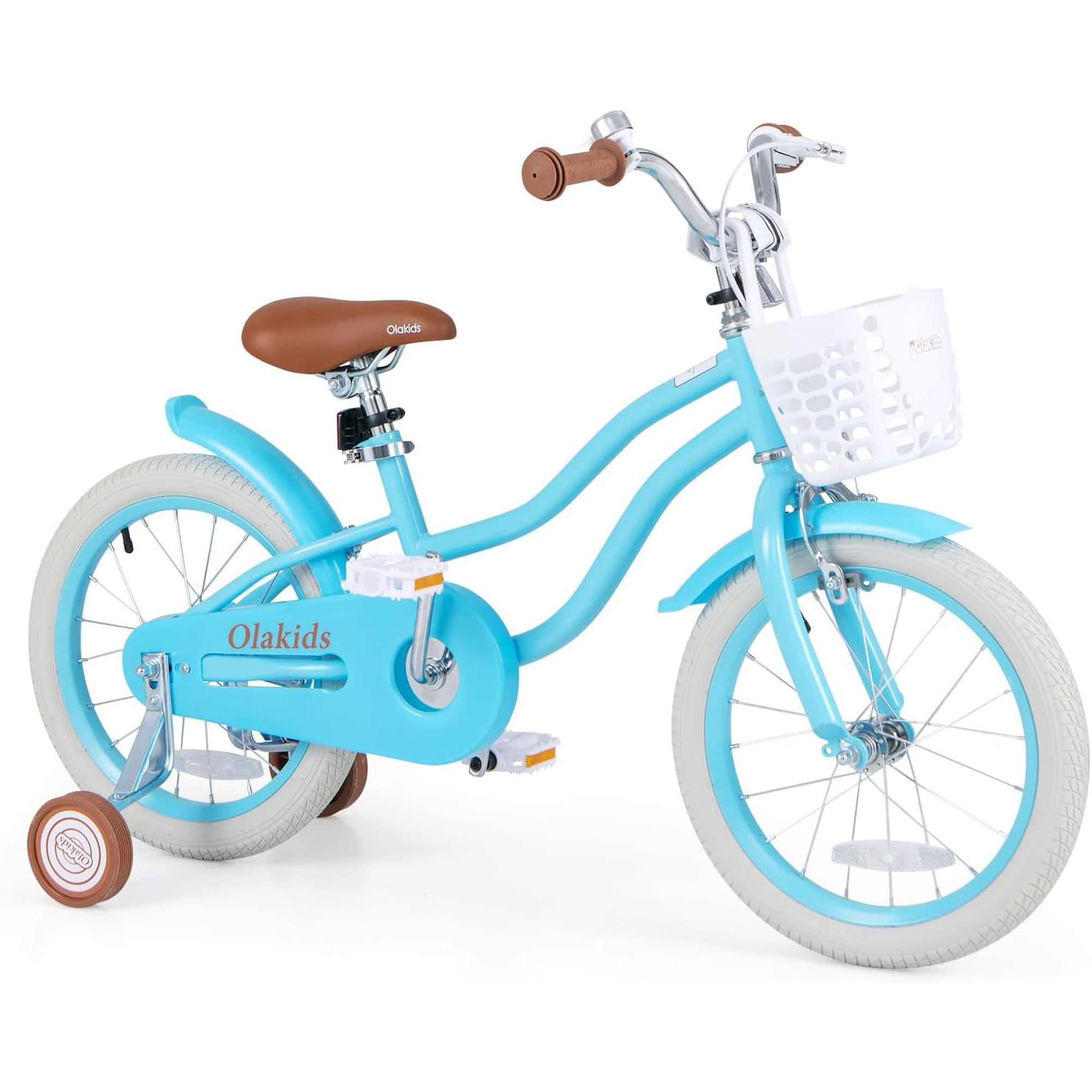 Vélo pour enfant 12 pouces avec stabilisateurs et panier - rouge