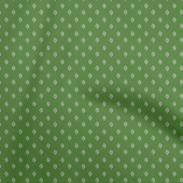 oneOone Silk Tabby Green Fabric Asian Floral Block Craft Projects Decor Fabric Printed By The Yard 42 Inch Wide