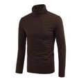 thumbnail image 2 of INSPIRE CHIC Chandails pour Hommes, Chandail à Col Roulé, Manches Longues, Extensible, Coupe Ajustée, Hauts 34 Brun, 2 of 7