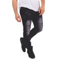 thumbnail image 1 of Mens Skinny Destroyed Biker Slim Fit Straight Fashion Stretch Biker Zipper Jeans, 1 of 7