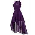 thumbnail image 4 of Gspmoly Robes pour Femmes Grande Taille, Printemps et Été Col Rond Découpé Coupe Ajustée Sans Manches Robe à Encolure Suspendue Robes de Mariage pour Femmes Offres, 4 of 6