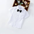 thumbnail image 2 of MeetoTime Baby Short Sleeve Blouse Solid Color Gentleman's School Uniform Button-down Shirt for Boys Baby Clothes 2-14Years, 2 of 5