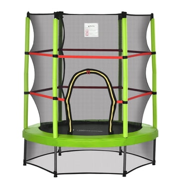 Outsunny Φ55 Pouces Trampoline pour Enfants avec Enceinte Âge de 3 à 6 Ans Vert