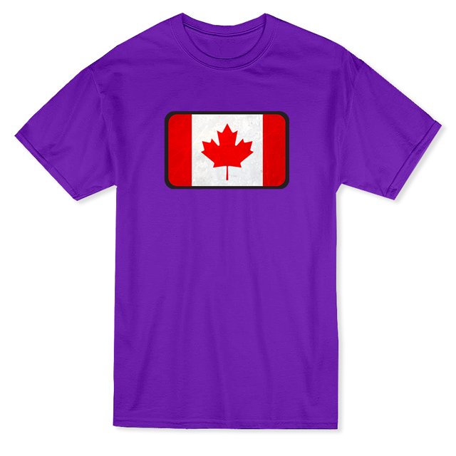 T-shirt pour Homme avec Tampon de Boîte Drapeau du Canada