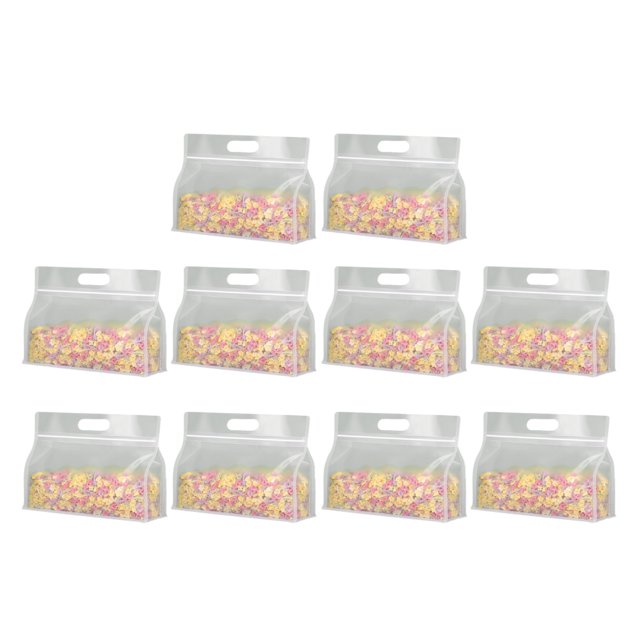 Visland 10 Pcs Sacs d'Emballage Alimentaire Design Visible Réutilisables Anti-Humidité Bon Effet d'Étanchéité Étanches Conservation des Aliments pour Animaux Transparents Conservation de la Fraîcheur Sacs à Fermeture Éclair pour la Maison