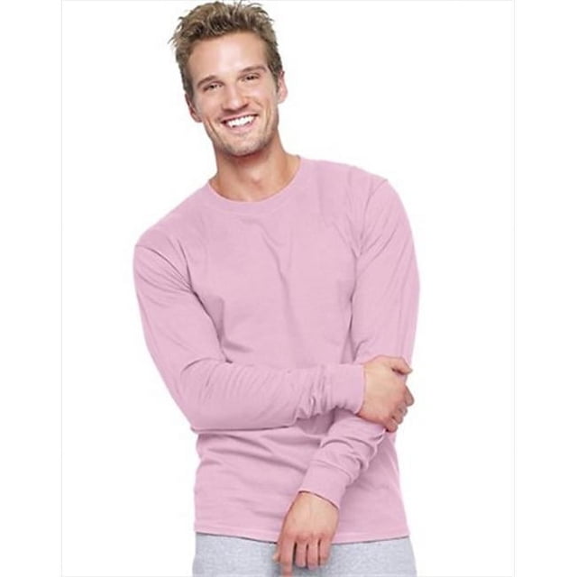 Hanes 5186 T-Shirt Adulte Robuste à Manches Longues Taille TTG, Rose Pâle